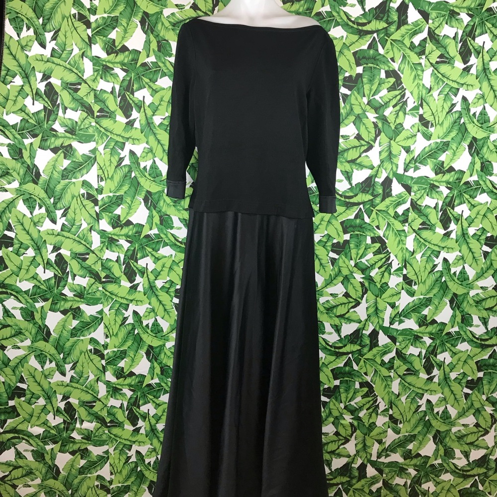 Tadashi Black 3/4 Sleeve Evening Dress